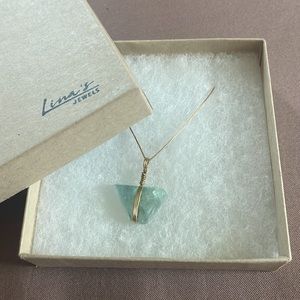 Raw Fluorite 18k Gold Necklace - Lina Jewels - Never Worn